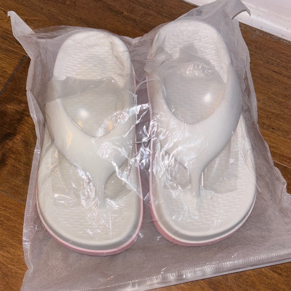 Chunky White Platform Flip Flops